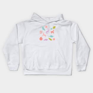 Dinosaurs + Unicorn - Light Kids Hoodie